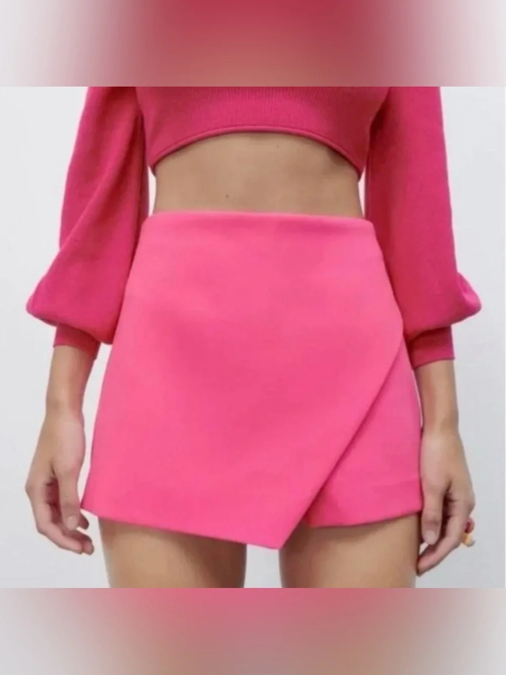 Zara Hot Pink Wrap Skort